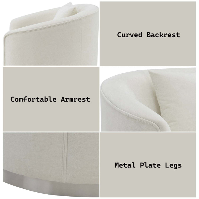 Odette Chair w/Pillow, Beige Chenille Acme