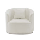 Odette Chair w/Pillow, Beige Chenille Acme