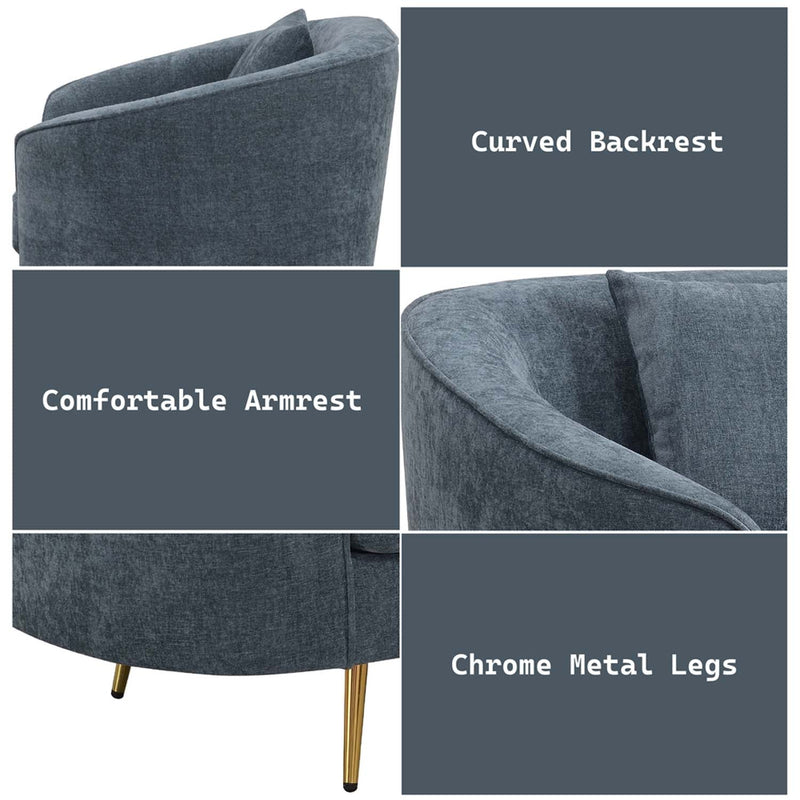 Nakendra Chair w/Pillow, Cobalt Blue Chenille Acme