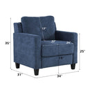 Horatio Chair, Navy Chenille Acme