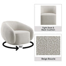 Isabel Chair w/Swivel, Beige Boucle Acme