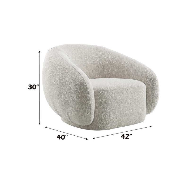 Isabel Chair w/Swivel, Beige Boucle Acme