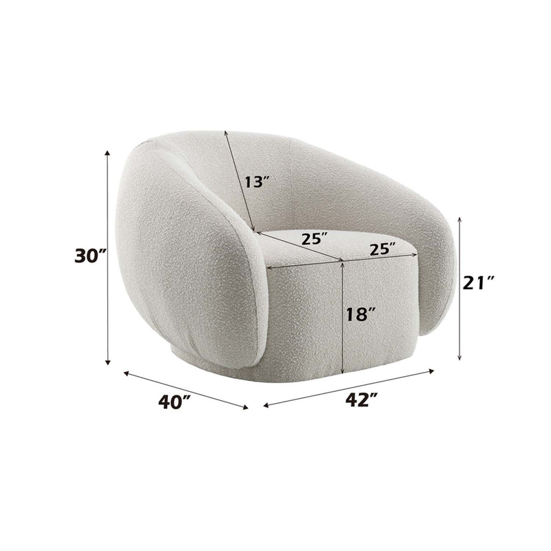Isabel Chair w/Swivel, Beige Boucle Acme