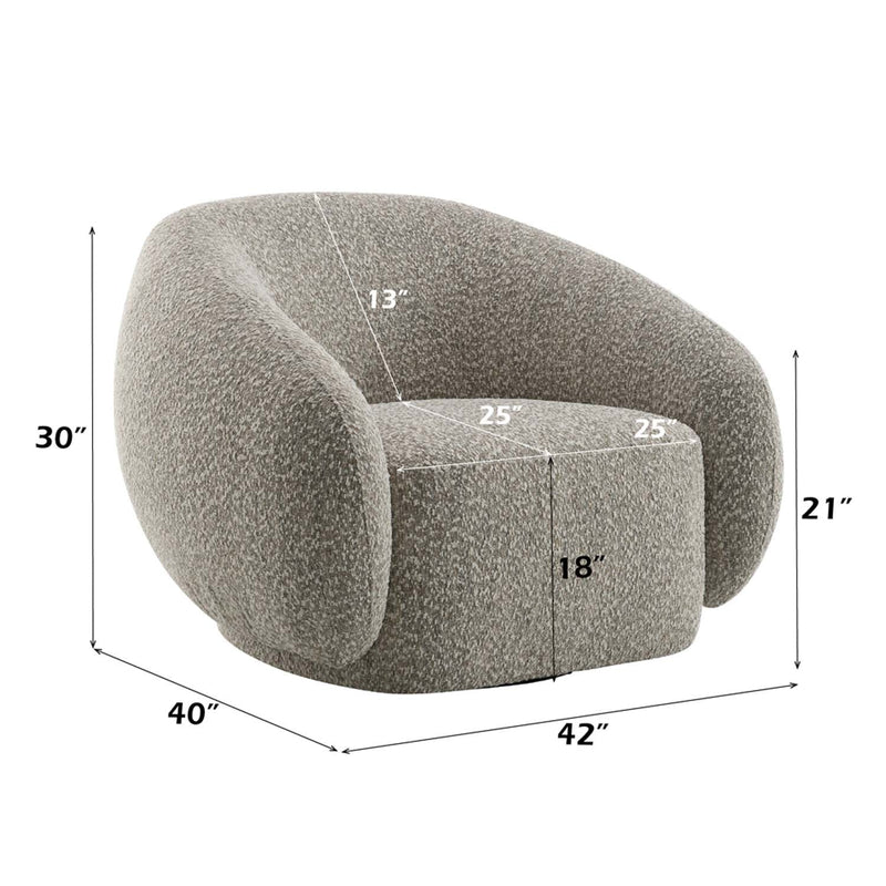 Isabel Chair w/Swivel, Brown Boucle Acme