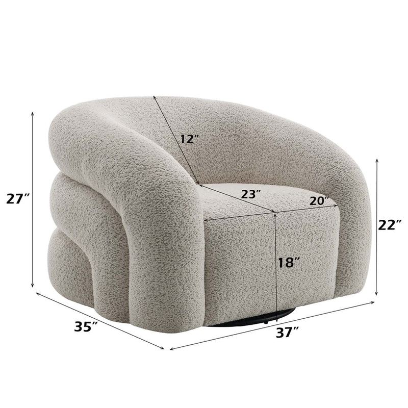 Irma Chair w/Swivel, Gray Boucle Acme