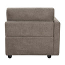 Rylie Modular - Left Facing Chair w/3 Pillows, Brown Linen Acme