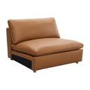 Brighton Modular Armless Chair, Brown Top Grain Leather Acme