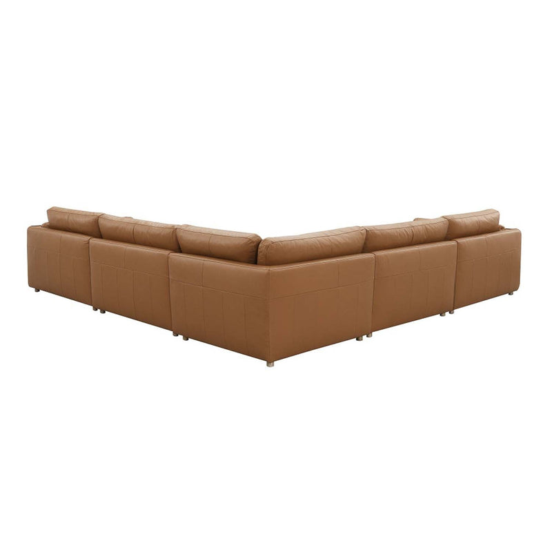 Brighton Modular Armless Chair, Brown Top Grain Leather Acme