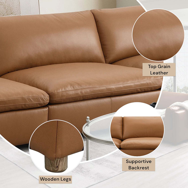 Brighton Modular Armless Chair, Brown Top Grain Leather Acme