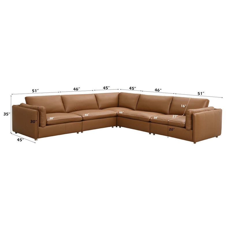 Brighton Modular - Wedge, Brown Top Grain Leather Acme