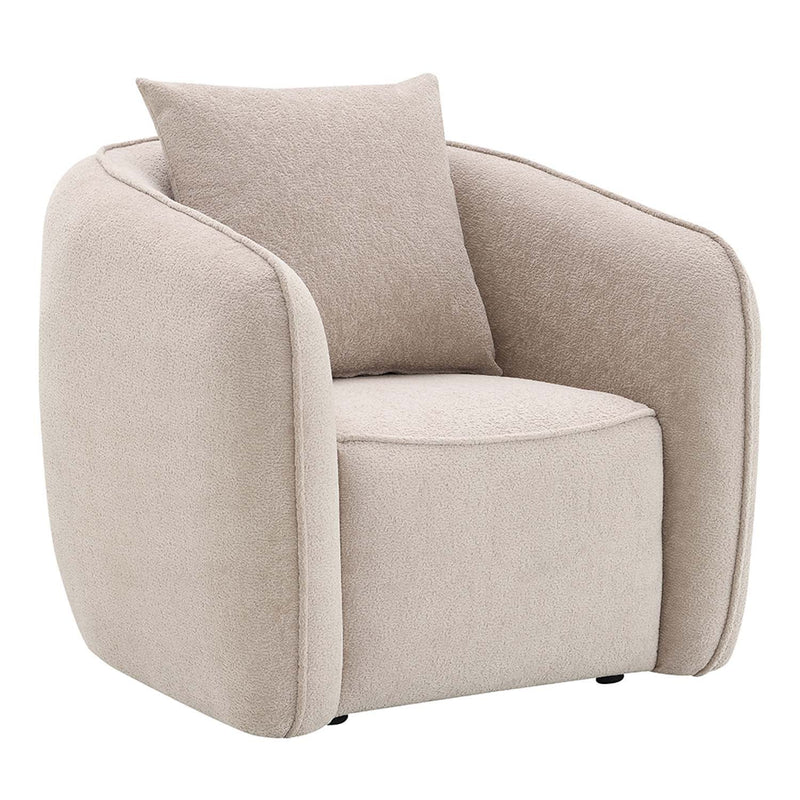 Keith Chair w/Pillow, Beige Chenille Acme