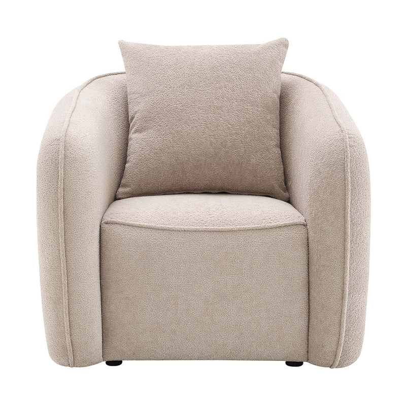 Keith Chair w/Pillow, Beige Chenille Acme