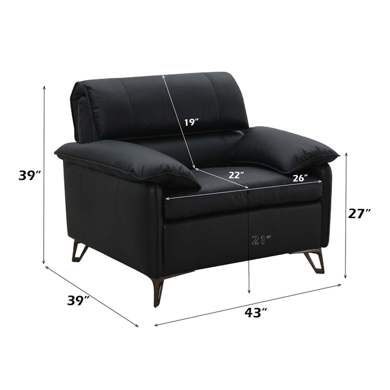 Eilene Chair, Black Top Grain Leather Acme