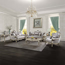 Libertee Chair w/Pillow, Beige Fabric & Champagne Finish Acme