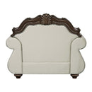 Pierce Chair w/Pillow, Beige Fabric & Cherry Finish Acme
