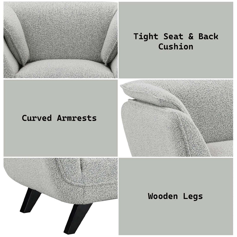 Nayeli Chair, Light Gray Boucle Acme