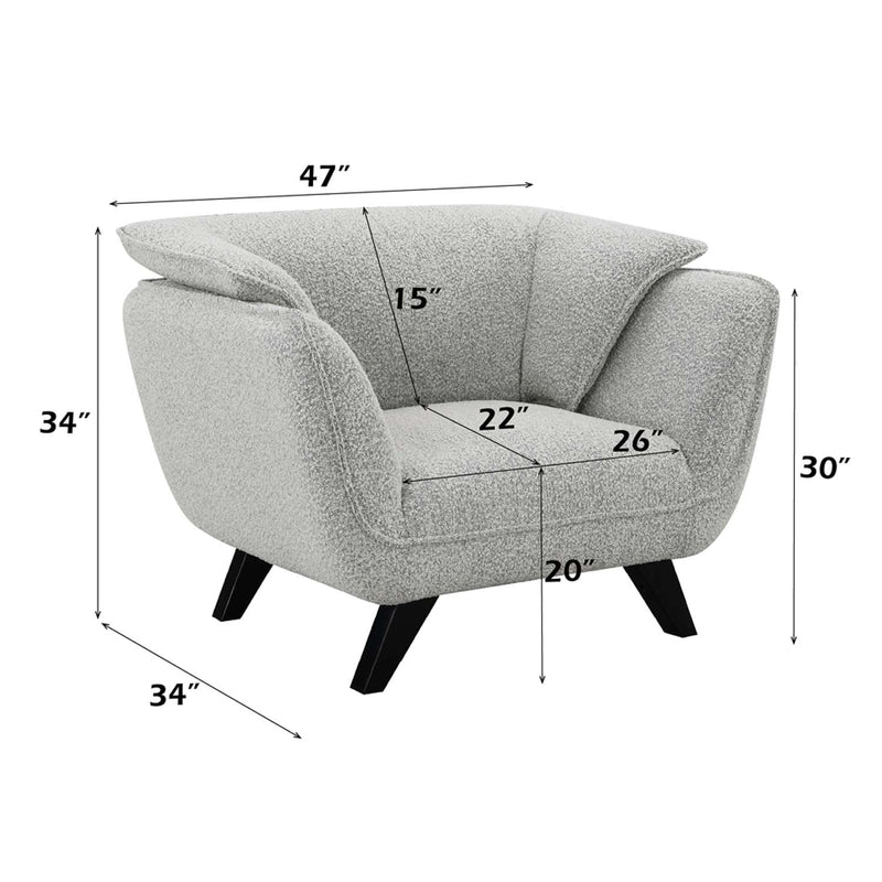 Nayeli Chair, Light Gray Boucle Acme