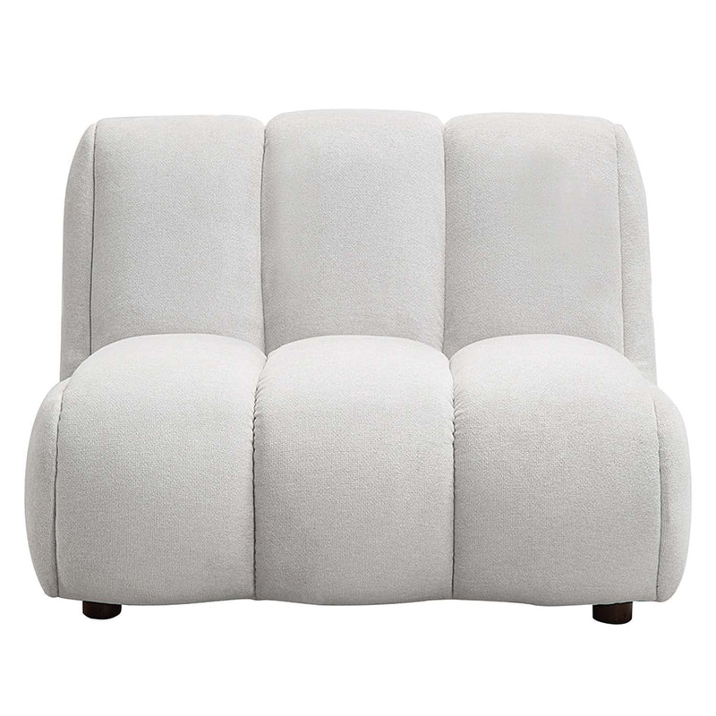 Manilla Armless Chair, Ivory White Linen Acme