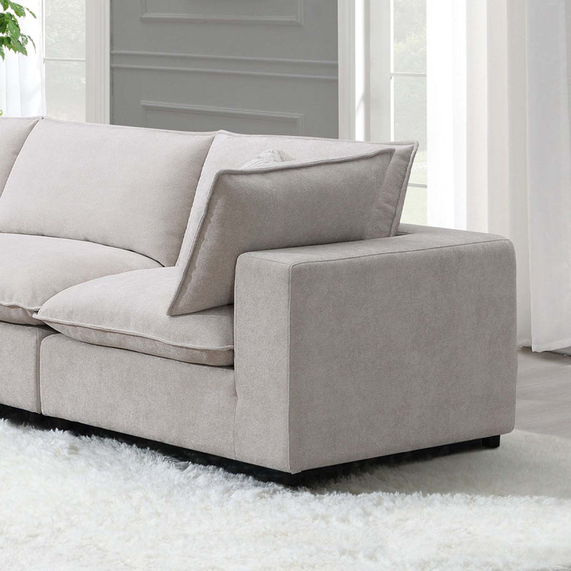 Marisa Modular Wedge w/Pillow, Beige Boucle Acme