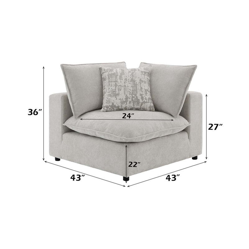 Marisa Modular Wedge w/Pillow, Beige Boucle Acme