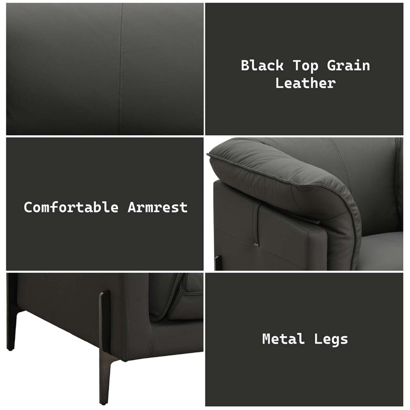 Tadi Chair, Black Top Grain Leather Acme