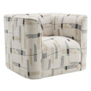 Darya Chair w/Swivel, Beige Pattern Fabric Acme