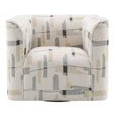 Darya Chair w/Swivel, Beige Pattern Fabric Acme