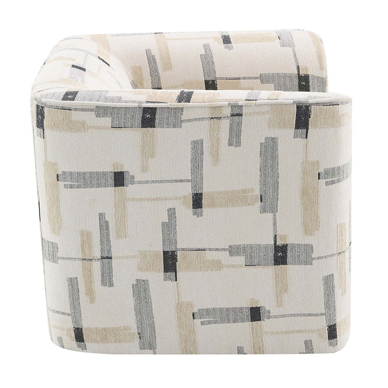 Darya Chair w/Swivel, Beige Pattern Fabric Acme