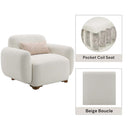 Darius Chair w/Pillow, Beige Boucle Acme