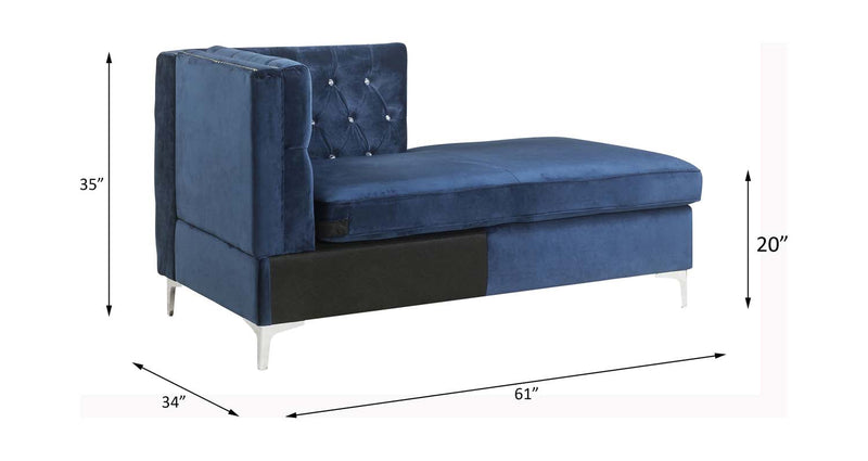 Jaszira Modular - Chaise, Blue Velvet Acme