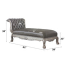 Dresden Chaise w/Pillow, Namibia Faux Leather & Vintage Bone White Finish Acme