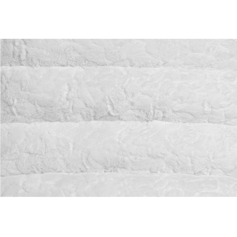 Qortini Chaise, White Teddy Sherpa & Stainless Steel Acme