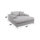 Hilde Chaise w/2 Pillows, Light Gray Corduroy Acme