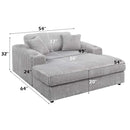 Hilde Chaise w/2 Pillows, Light Gray Corduroy Acme