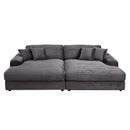 Hilde Chaise w/2 Pillows, Dark Gray Corduroy Acme