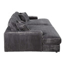 Hilde Chaise w/2 Pillows, Dark Gray Corduroy Acme