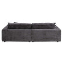 Hilde Chaise w/2 Pillows, Dark Gray Corduroy Acme