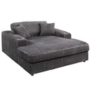 Hilde Chaise w/2 Pillows, Dark Gray Corduroy Acme