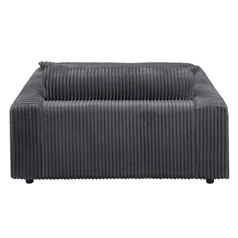 Hilde Chaise w/2 Pillows, Dark Gray Corduroy Acme