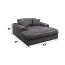 Hilde Chaise w/2 Pillows, Dark Gray Corduroy Acme