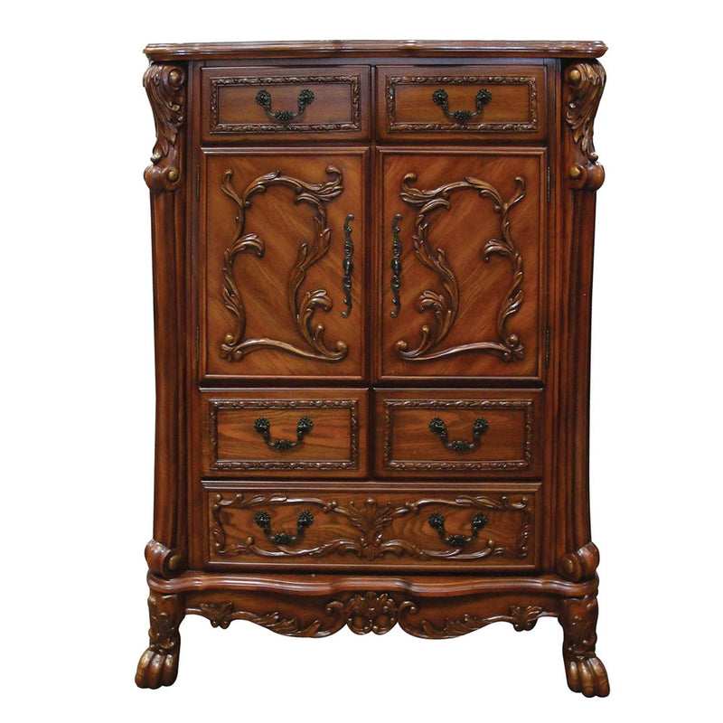 Dresden 5 Storage Drawers Chest, Cherry Oak Finish Acme