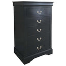 Louis Philippe III 5 Storage Drawers Chest, Black Finish Acme