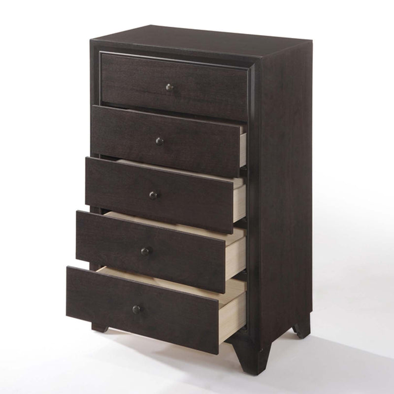 Madison 5 Storage Drawers Chest, Espresso Finish Acme
