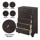 Madison 5 Storage Drawers Chest, Espresso Finish Acme