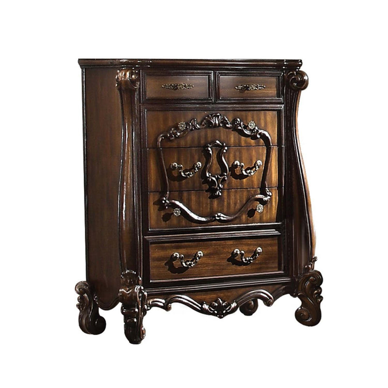Versailles 5 Storage Drawers Chest, Cherry Oak Finish Acme