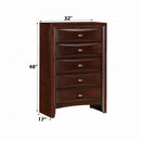Ireland 5 Storage Drawers Chest, Espresso Finish Acme
