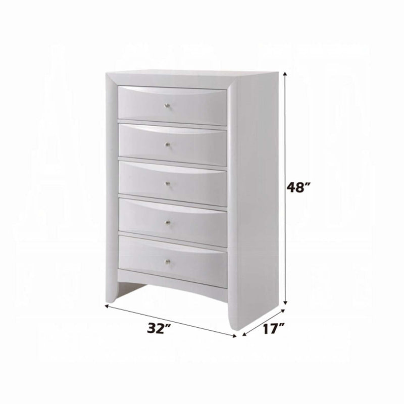 Ireland 5 Storage Drawers Chest, White Finish Acme