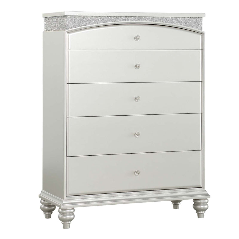 Maverick 5 Storage Drawers Chest, Platinum Finish Acme