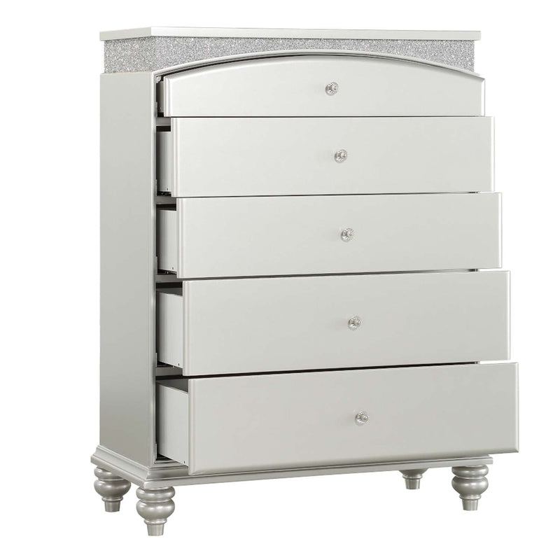 Maverick 5 Storage Drawers Chest, Platinum Finish Acme