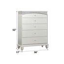 Maverick 5 Storage Drawers Chest, Platinum Finish Acme